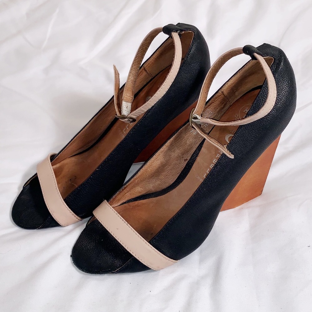 Rare Jeffrey Campbell Wooden Block Wedge Heels | Size 7 | Read Description